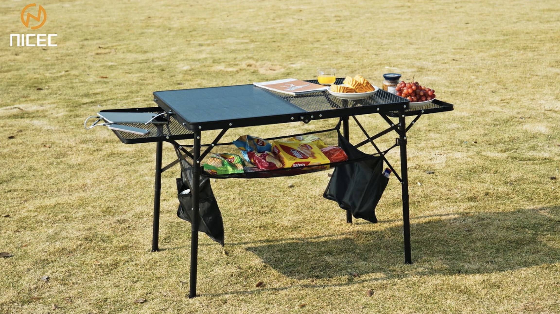 Amazon.com: Nice C Solar Grill Table, Folding Outdoor Camping